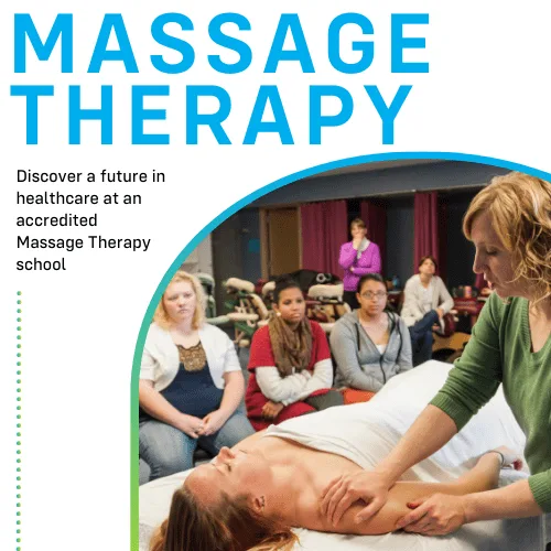 What are the specific courses offered within the massage therapy program